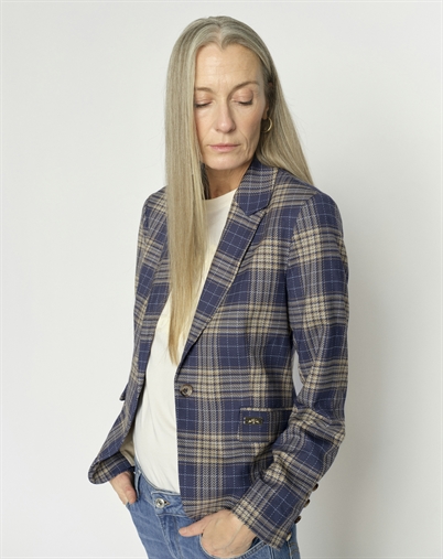 Mos Mosh - MMBlake Chec Blazer - Crown Blue 